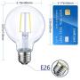 LED Globe G25 Dimmable Edison Light Bulb, 40 Watt Equivalent, 5000K,350LM, E26 Medium Screw Base, Christmas Light, G80 LED Edison Light Bulb, UL Listed, 6-Pack