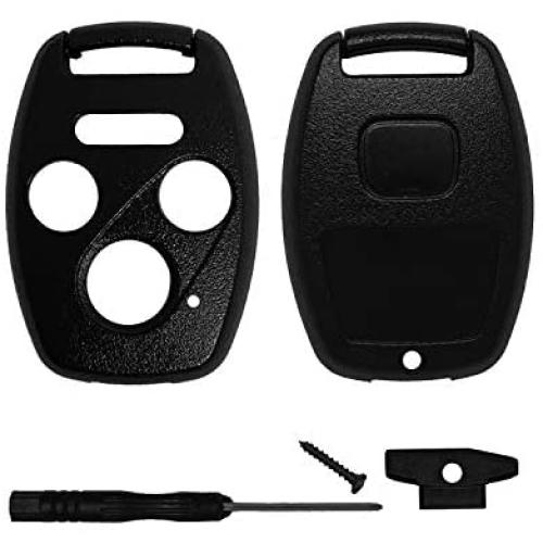 Replacement Keyless Entry Key Fob Case Fits Honda 2003-2012 Accord / 2006-2013 Civic EX / 2009-2015 Pilot /2005-2006 CR-V Shell Remote Control Key Combo 4 Buttons Replacement Car Key Shell Casing