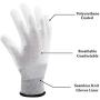 SiinvdaBZX 12 Pairs ESD Anti Static Gloves Polyurethane Coated Carbon Fiber Safe Work Gloves for Computers Electronics, Size Large