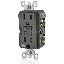 Leviton GFWR1-E Self-Test SmartlockPro Slim GFCI Weather-Resistant Receptacle with LED Indicator, 15 Amp, Black