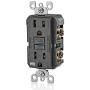 Leviton GFWR1-E Self-Test SmartlockPro Slim GFCI Weather-Resistant Receptacle with LED Indicator, 15 Amp, Black