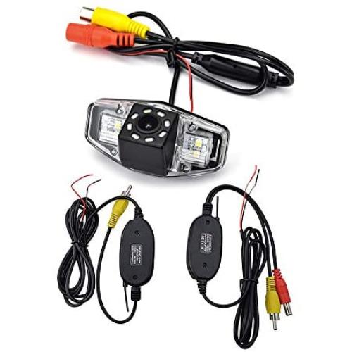 aSATAH 2.4G Wireless Car Rear View Camera for Honda Accord/Inspire/Spirior/Honda Civic VII VIII/Honda City 4D & Waterproof and Shockproof Reversing Backup Camera (8 LED)