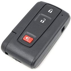 Keyecu Replacement Shell Keyless Smart Remote Key Case Fob 2+1 Button for Toyota Prius 2004-2009 with Uncut Key Blade
