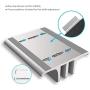 Vaydeer Double-Slot Adjustable Vertical Laptop Stand Newly Designed 2 Slot Aluminum Desktop Holder for All MacBook/Chromebook/Surface/Dell/iPad Up to 17.3 Inches - Silver