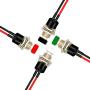 CenryKay 24PCS 1A 250V AC 2 Pins SPS-110 Momentary Mini Push Button Switch Normal Open Button Switch Copper Foot 7MM with Pre-soldered Wires (Push Button Switch Wires)