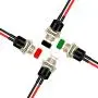 CenryKay 24PCS 1A 250V AC 2 Pins SPS-110 Momentary Mini Push Button Switch Normal Open Button Switch Copper Foot 7MM with Pre-soldered Wires (Push Button Switch Wires)