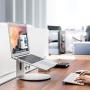 MagicHold Ergonomic Design Laptop/Compatible with MacBook(11-17 inch) Aluminum Stand/Mount with Bottom swivels/Turn (Silver)