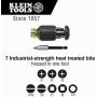 Klein Tools 32308 Multi-bit Stubby Screwdriver, Impact Rated 8-in-1 Adjustable Magnetic Tool with Phillips, Slotted, Square and Nut Driver