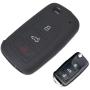 YLC Silicone Car Key Cover Set of 2 Pack, Universal Car Key Protection Case/Fob Holder/Car Key Skin Jacket for VW Golf 6 Golf VI MK6 Skoda SEAT 3 Buttons Key(Black)