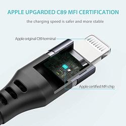 Syncwire iPhone Charger Lightning Cable 6ft [Apple MFI Certified] Upgraded Nylon Braided Fast Charging & Syncing Apple Charger Cord for iPhone 12 11 XS Max XR X 8 Plus 7 Plus 6S 6 Plus Se iPad - Black