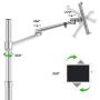 Viozon Tablet and Laptop Floor Stand, 2-in-1 Rolling Adjustable Dual arm, Applicable to3.5~6.7inch Phone and 7~13 Tablet Compatible with iPad Pro, iPad, Extra Tray Fits 12 to 17 Laptop/Notebook(S)