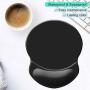 ITNRSIIET Mouse Pad, Ergonomic Mouse Pad with Gel Wrist Rest Support, Gaming Mouse Pad with Lycra Cloth, Non-Slip PU Base for Computer, Laptop, PC, Home, Office & Travel, Black