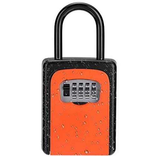 Key Lock Box, 4 Digit Combination Lock Box with Code for Spare House Keys Outdoor and Indoor, Weatherproof Security Key Holder, Holds up to 5 Keys