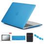 Se7enline MacBook Pro Touch Bar Case 2016/2017/2018/2019 Matte Hard Cover Compatible with MacBook Pro 13 inch A1706/A1989/A2159 with Sleeve, Keyboard Cover, Screen Protector, Dust Plug, Aqua Blue