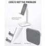 Nulaxy Phone Stand, Height Angle Adjustable Cell Phone Stand, Phone Holder for Desk Compatible with iPhone12 Mini 11 Pro Xs Xs Max Xr X 8 7 6 6s Plus, All Smartphones - Silver