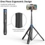 ATUMTEK 51'' Selfie Stick Tripod, All in One Extendable Phone Tripod Stand with Bluetooth Remote 360° Rotation for iPhone and Android Phone Selfies, Video Recording, Vlogging, Live Streaming - Blue