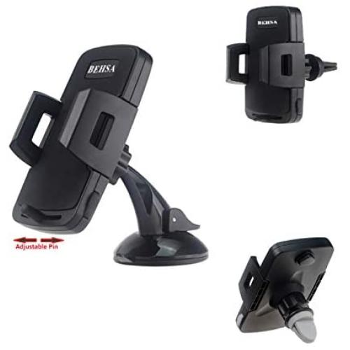 Behsa Universal Smartphone Car Mount 2-in-1 Air Vent Mount Holder Cradle Compatible with iPhone 12 All Type 11 pro 11 pro max XS XS Max XR X 8 7+ Samsung Galaxy S11 S10 S9 S8 S7 S6 LG Nexus and More