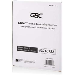Swingline GBC Thermal Laminating Sheets / Pouches, Letter Size, Speed Pouch, 3 mil, EZUse, 150-Count (3740722)