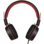 Kids Headphones-Noot Products K12 Foldable Stereo Tangle-Free 5ft Long cord 3.5mm Jack Plug in Wired On-Ear Headset for iPad/Amazon Kindle,Fire/Boys/Girls/School/Laptop/Travel/Plane/Tablet (Red Black)
