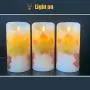 Flameless Candles Light, VEEKI Battery Candles Warm White Flameless Pillar Candles Moving Wick Flameless Candles Flickering Led Candles with Remote Control Timer Decorative Candles (Maple Leaf)