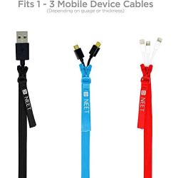 NEET 36 inch Cord Organizers, Cable Management Sleeve, Power Wire Cover Strip, Cord Hider Ties, Cloth Cord Cover, Zippered Cord Wrap Keeper, USB Charging Wire Protector, Blue