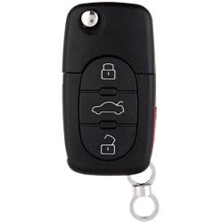 ECCPP Replacement fit for 4 Buttons Uncut Keyless Entry Remote Key Fob Case 97-05 Audi A4 Audi TT Quattro Audi Allroad Quattro Audi S8 Series 4D0837231P-1 (Pack of 1)