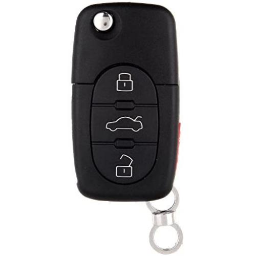 ECCPP Replacement fit for 4 Buttons Uncut Keyless Entry Remote Key Fob Case 97-05 Audi A4 Audi TT Quattro Audi Allroad Quattro Audi S8 Series 4D0837231P-1 (Pack of 1)