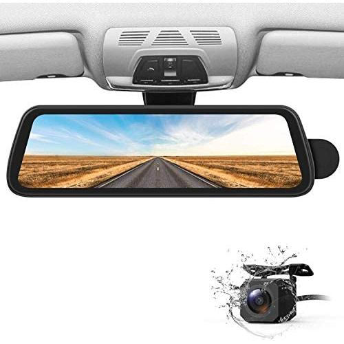 Mirror Dash Cam Sony IMX Sensor Dash Camera for Cars, Backup Camera with Night Vision Full Laminated and Anti-Glare Display, 1080P Dual Dash Cam with Streaming Media (BOSCAM R2)