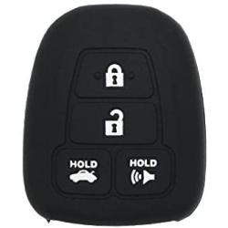 SEGADEN Silicone Cover Protector Case Holder Skin Jacket Compatible with TOYOTA 4 Button Remote Key Fob CV2407 Black