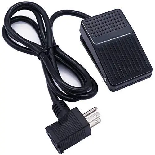 Twidec/10A 250VAC Momentary Nonslip Plastic Foot Pedal Switch SPDT NO NC Handsfree Black Foot Switch for CNC Industrial with 5-ft Cable with Piggyback Plug (3-Pronged) TFS-1XCT