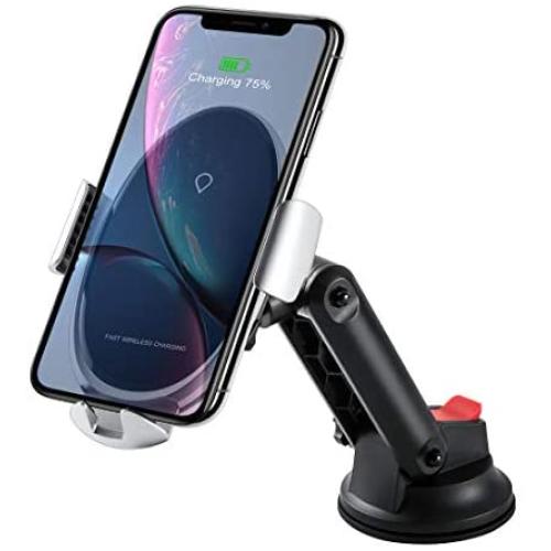 Wireless Car Charger Mount, Qi Fast Charging 15W/10W/7.5W Auto Clamping Cell Phone Holder Air Vent Dashboard, Compatible with iPhone11, X/XR,8/8 Plus, 7/7 Plus, Samsung Galaxy S20, S9,Note10