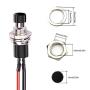 DaFuRui 10Pack Black 1A 250V AC 2 Pins SPST Normal Open Mini Momentary Push Button Switch with Pre-soldered Wires