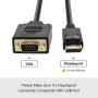 DP to VGA Cable 6ft, [2-Pack] CableCreation DisplayPort to VGA Cable Gold Plated, DP Male to VGA Male Cable, Black