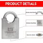 RST-907 Stainless Steel Keyed Different Padlock,2.36in(60mm) Lock Body for Gate,Shed,Outdoor Use,Marine,Waterproof,Weather Resistant,Sliver