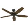 Hunter Builder Plus Indoor Ceiling Fan with LED Lights and Pull Chain Control, 52'', New Bronze