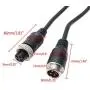 Hxchen 1M/3FT Car 4-Pin Aviation Video Extension Cable for CCTV Rearview Camera Truck Trailer Camper Bus Motorhome Vehicle Backup Monitor Waterproof Shockproof System