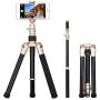 MOMAX Lightweight Aluminum Alloy Smartphones Camera Compact Tripod, Monopod Stand with Phone Grip+360 Degree Ball Head + 1/4'' Quick Release for DV Canon Nikon Sony DSLR Cameras TRS6L
