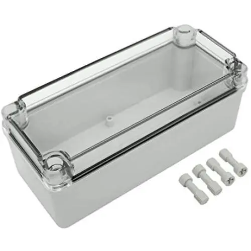 LMioEtool Waterproof Dustproof IP67 ABS Plastic Junction Box Universal Electric Project Enclosure Pale Gray with PC Transparent/Clear Cover 7.1x3.1x2.8 inch (180x80x70mm)