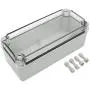 LMioEtool Waterproof Dustproof IP67 ABS Plastic Junction Box Universal Electric Project Enclosure Pale Gray with PC Transparent/Clear Cover 7.1x3.1x2.8 inch (180x80x70mm)