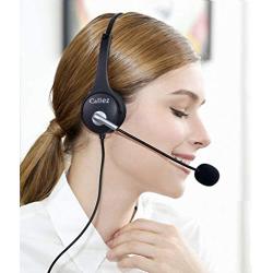 Callez 2.5mm Cordless Phone Headset Dual, Telephone Headsets with Noise Canceling Mic for DECT Phones Panasonic KX-TGE433B KX-TS880 AT&T ML17929 Vtech RCA Cisco Uniden Call Center Home Office(C402D3)