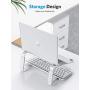 OMOTON Adjustable Laptop Stand for Desk, [Upgrade Version] 3-Level Height Laptop Holder Riser, Detachable Sturdy Aluminum Notebook Stand, for MacBook Pro and All 11-16 inches Laptops, Silver