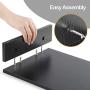 AMERIERGO Dual Monitor Stand Riser- 3 Shelf Screen Stand with Adjustable Length and Angle, 2 Extra Functional Slot Desktop Organizer Stand for PC, Computer, Laptop (Black)