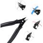 Boao Wire Flush Cutter 5 Inch Diagonal Cutting Pliers Micro Wire Cutter for Electronics Wires Jewelry Screws and DIY (5, Black)