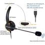 VoiceJoy USB Plug Corded Headphone Call Center Comfort Noise Cancelling Headset with Adjustable Mic, Mute Volume Control for Calls on Laptops PCs Computers