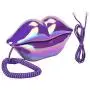Richer-R Corded Telephone,Creative Purple Lips Telephone Electroplate Desktop Landline Phone for Home Office,Lovely Purple Landline Telephone Perfect for Home Decoration