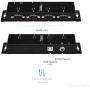 StarTech.com 4 Port USB to Serial RS232 Adapter - Wall Mount - Din Rail - COM Port Retention - FTDI USB to DB9 RS232 Hub (ICUSB2324I),Black