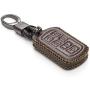 Vitodeco Genuine Leather Smart Key Keyless Remote Entry Fob Case Cover with Key Chain for 2011-2020 Toyota Sienna (6 Buttons, Brown)
