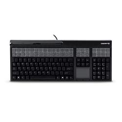 Cherry G86-71411EUADAA Keyboard, USB, 17'', 127 Programmable Keys, 3 Track Mag Stripe Reader, Touchpad, Cherry Tools, Black
