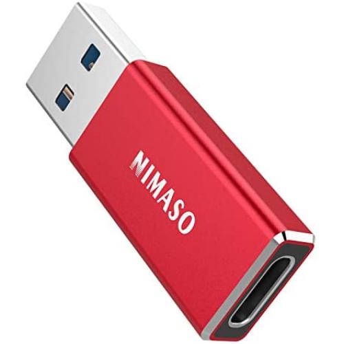 USB C to USB Adapter,NIMASO USB C to USB 3.0 Adapter, USB A to C Adapter 5Gbps Sync Fast Charging Audio Output Both Sides for iPhone 11,Airpods iPad,Samsung Note 10 S20 S20+ S9 S8,Google Pixel,Laptops