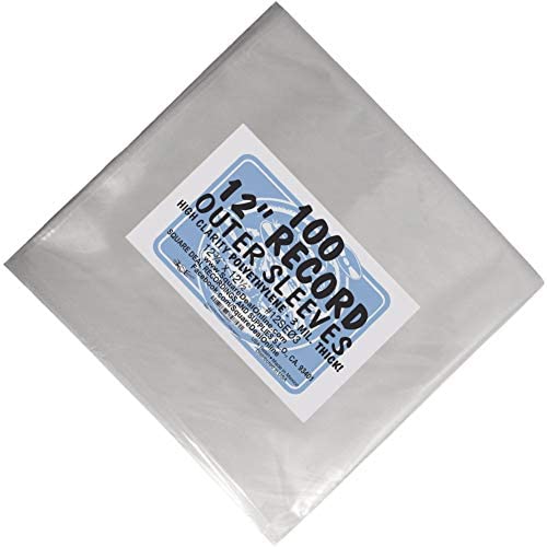 (100) 12'' Vinyl LP Record Outer Sleeves - High Clarity, Archival Quality Polyethylene - Industry Standard - Standard 3mil Thick - 12-3/4'' x 12-1/2''